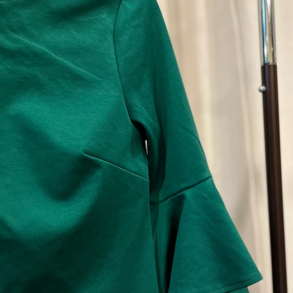 VFSHOW ruffle bell sleeve bodycon green dress size S small - Picture 5 of 6